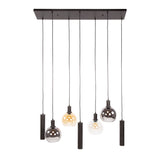 Pendant lamp Orion 7-lights – Black Metal – 110 cm 