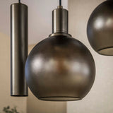 Pendant lamp Orion 7-lights – Black Metal – 110 cm 