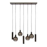 Pendant lamp Orion 7-lights – Black Metal – 110 cm 