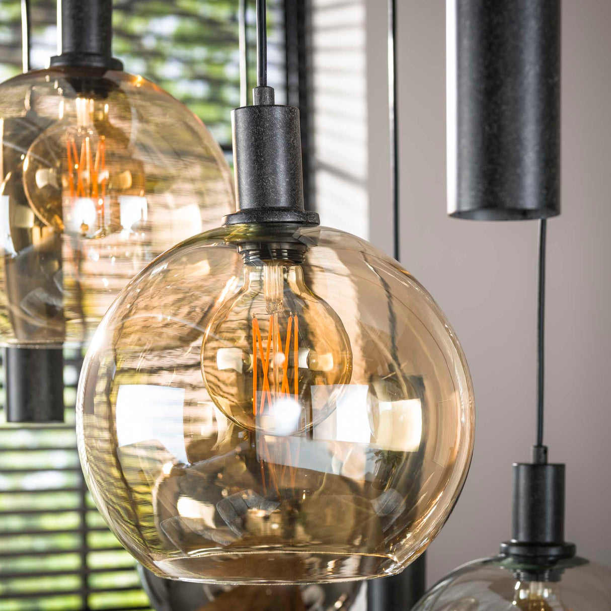 Orbis Tricolore Pendant Lamp 5+4-light Black Metal 