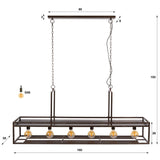 Hanging lamp Eloisa 6-light metal black