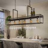 Hanging lamp Eloisa 6-light metal black