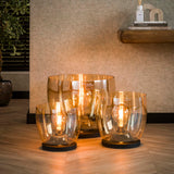 Vloerlampen - Vloerlamp Dain UP XL Amberkleurig glas - Dimehouse