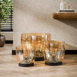 Vloerlampen - Vloerlamp Dain UP XL Amberkleurig glas - Dimehouse