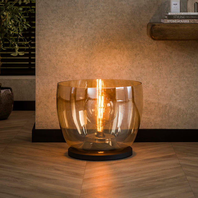 Vloerlampen - Vloerlamp Dain UP XXL Amberkleurig glas - Dimehouse