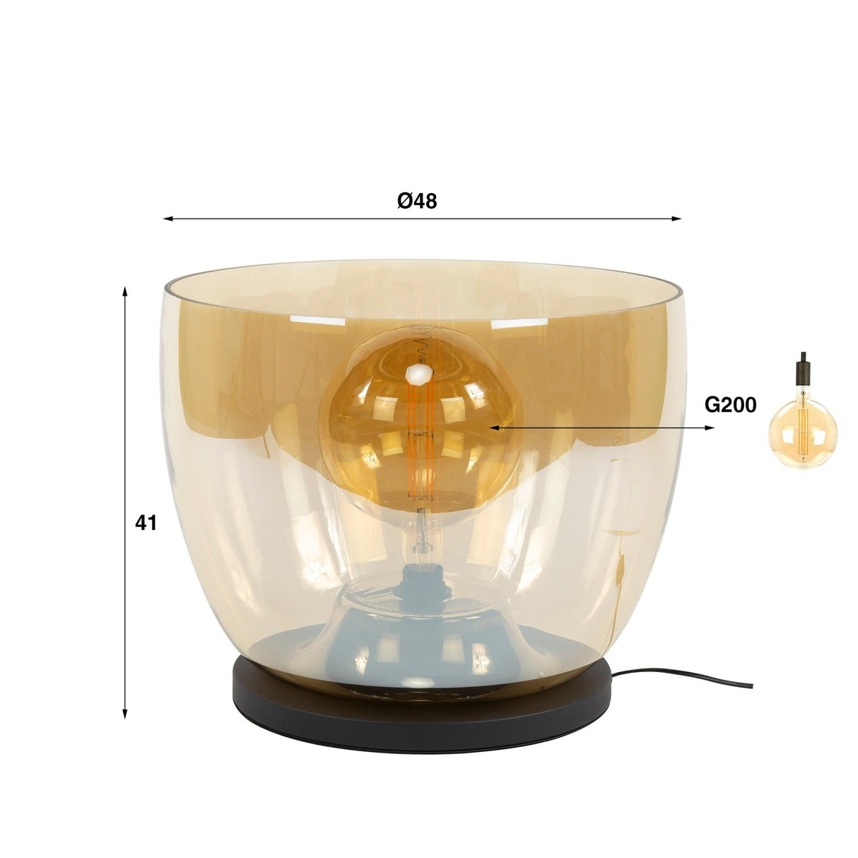 Vloerlampen - Vloerlamp Dain UP XXL Amberkleurig glas - Dimehouse