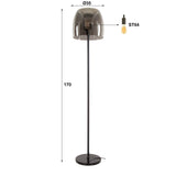 Glass Floor Lamp Dain Chrome Colored