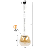 Dain pendant lamp 1-light XL amber-colored glass 