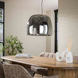 Pendant lamp Dain 1-light XL chrome-colored glass 