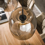 Pendant lamp Dain 3-light chrome-colored glass 