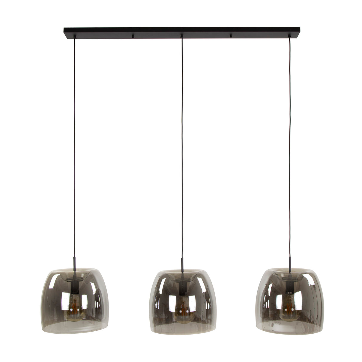 Pendant lamp Dain 3-light chrome-colored glass 