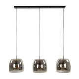 Pendant lamp Dain 3-light chrome-colored glass 