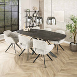 Pendant lamp Dain 3-light chrome-colored glass 