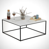 Square Coffee Table 75x75 cm Pola - White Melamine 