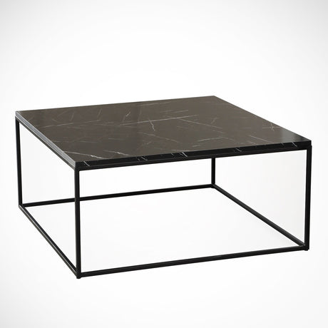 Square Coffee Table 75x75 cm Pola - Black Marble Look Melamine 