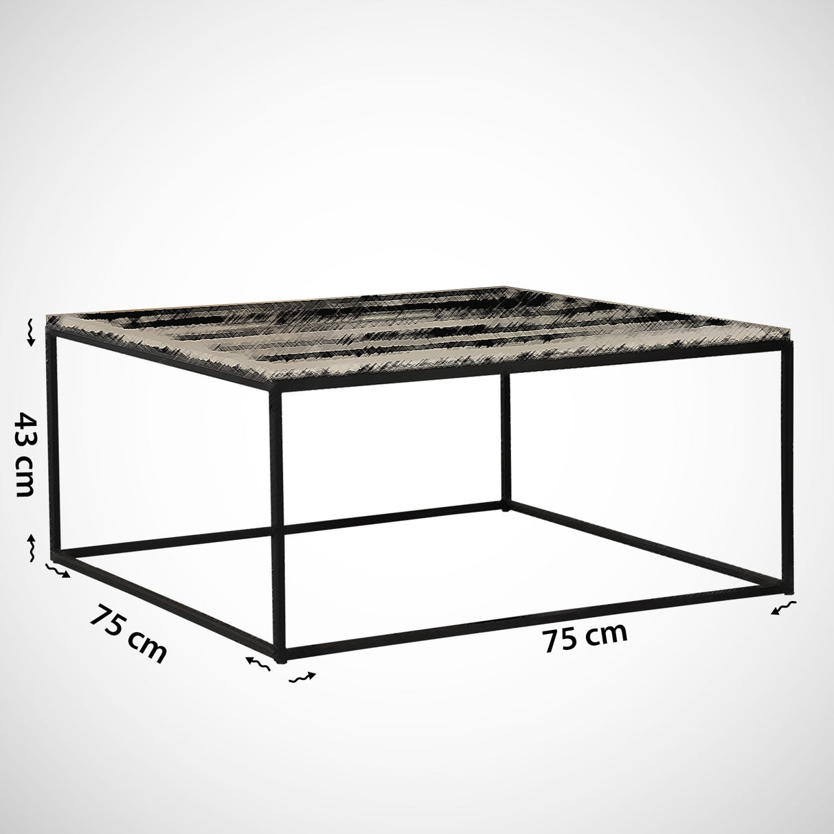 Salontafels - Vierkante salontafel zwart Marmerlook - 75x75 cm - Pola - Dimehouse