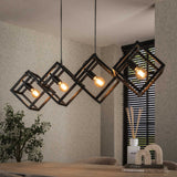 Drew 4-light cube pendant lamp black 