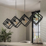 Drew 4-light cube pendant lamp black 