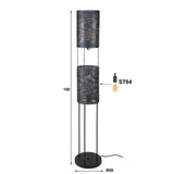 Armoor Industrial Floor Lamp 2-Light Black Brown