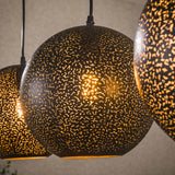 Hanging lamp Zeno 4-lights Ø25 Metal Black