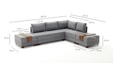 Banken - Slaapbank grijs stof - XXL 280 x 210 - Rechts - Fly - Dimehouse