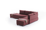 Banken - Slaapbank rood stof - XXL 280 x 210 - Rechts - Fly - Dimehouse