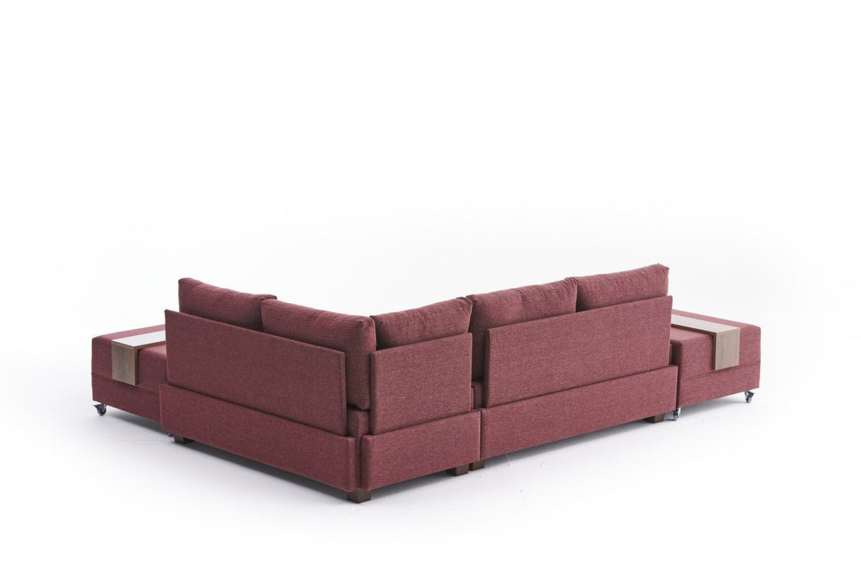 Banken - Slaapbank rood stof - XXL 280 x 210 - Rechts - Fly - Dimehouse