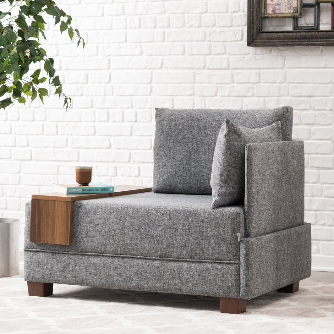 Armchair right fly grey