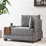Armchair right fly grey