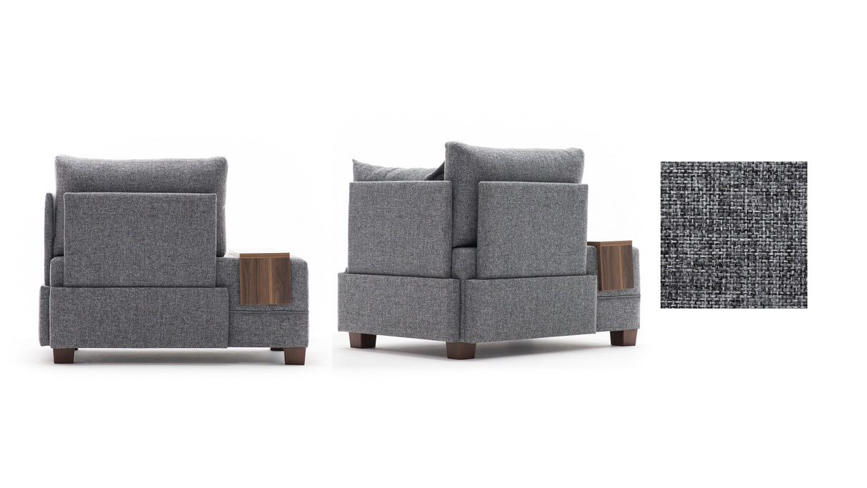 Armchair right fly grey