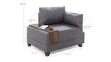 Armchair right fly grey