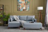 Corner sofa with sleeping function Left Bella Blue (including ottoman) 