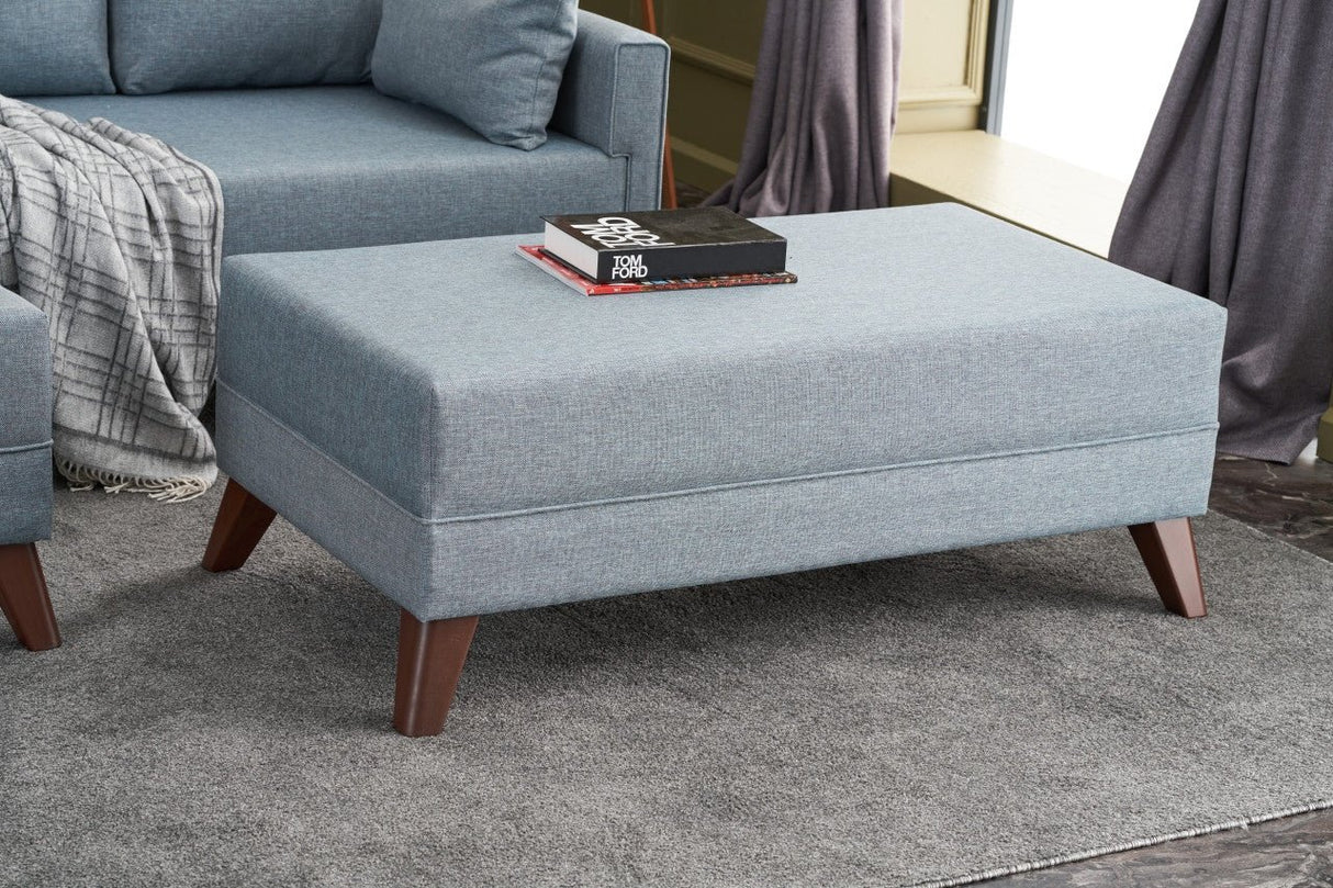 Corner sofa with sleeping function Left Bella Blue (including ottoman) 