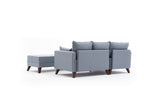 Corner sofa with sleeping function Left Bella Blue (including ottoman) 