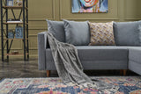 Corner sofa with sleeping function on the right Aydam Blue