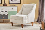 Armchair beige chenille fabric rural classic Ella
