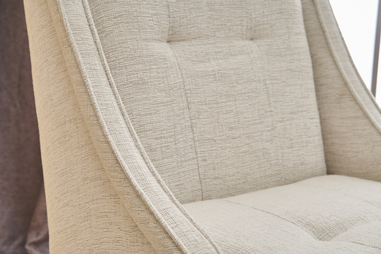 Armchair beige chenille fabric rural classic Ella