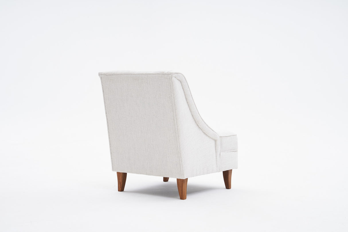 Armchair beige chenille fabric rural classic Ella