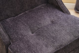 Armchair anthracite chenille fabric rural classic Ella