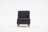 Armchair anthracite chenille fabric rural classic Ella