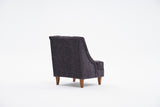 Armchair anthracite chenille fabric rural classic Ella