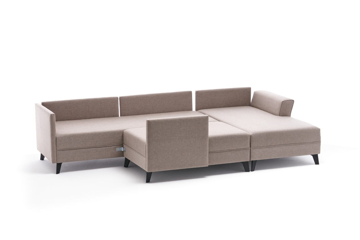 Corner sofa with sleep function eris crème