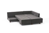Banken - Slaapbank antraciet stof - XL 280x206 cm - met wielen - Rechts - Manama - Dimehouse