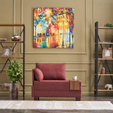 Armchair left fly claret red