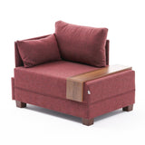 Armchair left fly claret red