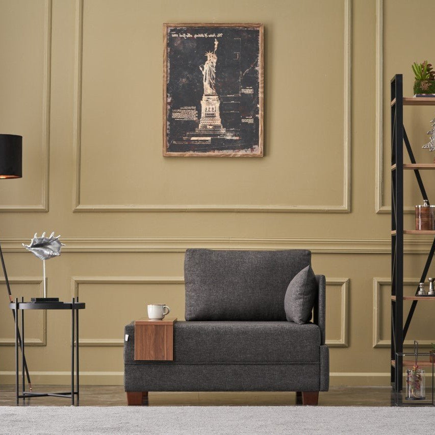 Armchair on the right fly anthracite