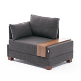 Armchair left fly anthracite
