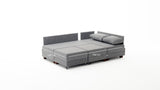 Banken - Slaapbank antraciet stof - XXL 280 x 210 - Rechts - Fly - Dimehouse