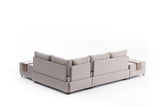 Banken - Slaapbank champagne stof - XXL 280 x 210 - Rechts - Fly - Dimehouse
