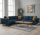 Corner sofa Kale Velvet Blue